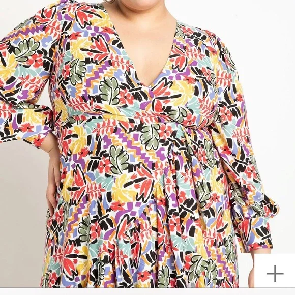 Ruffle Puff Sleeve Dress - Picture 4 of 5